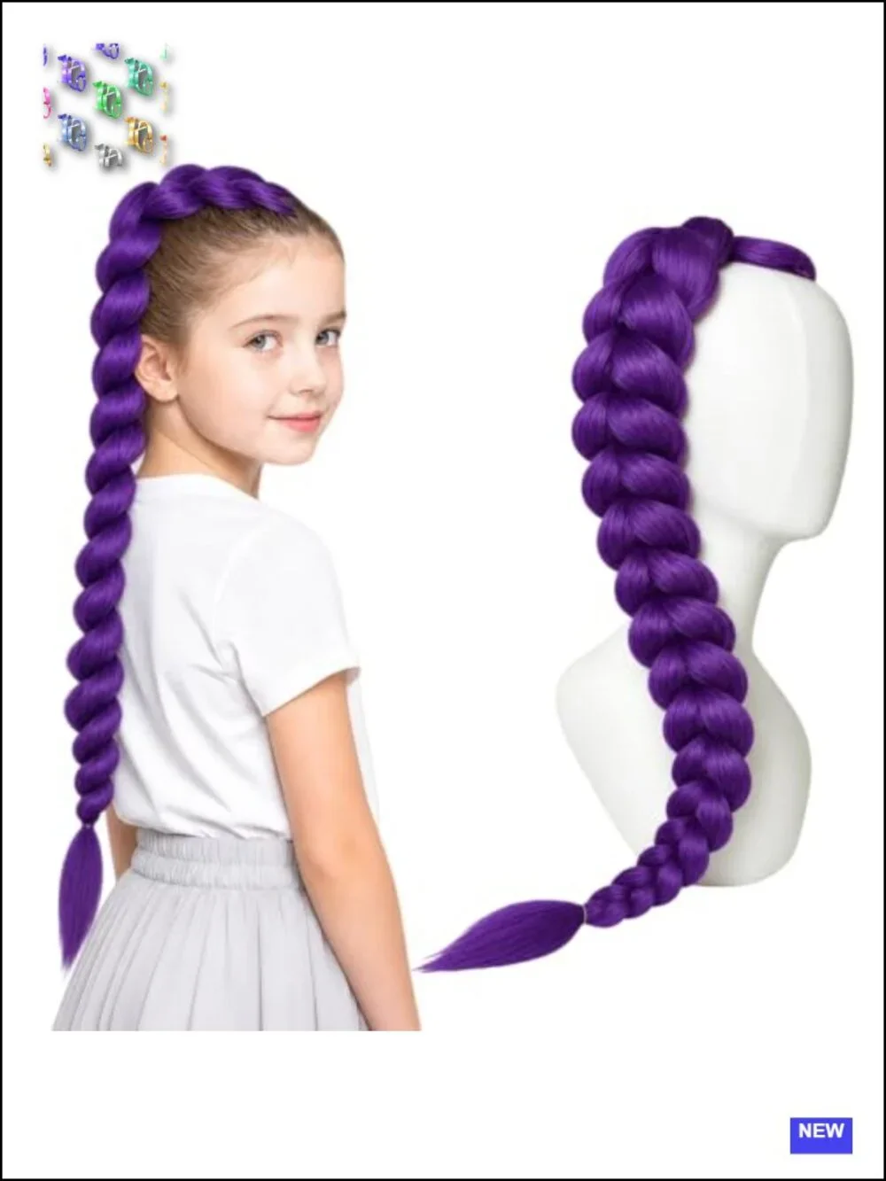 Girls Pop Star Hunter Costume Halloween Outfit with Jacket Top Shorts Braid &